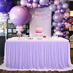 Purple Table Skirt for Baby Shower 6ft Tutu