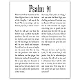 Psalm 91 Wall Art - Scripture Wall Decor Bible Verse Home Office Decor, Bible Verses Wall Art, Christian Religious Gift for Him or Her, Religious Wall Quotes Bible Verse, Christian Prints and Posters (8 x 10, White)