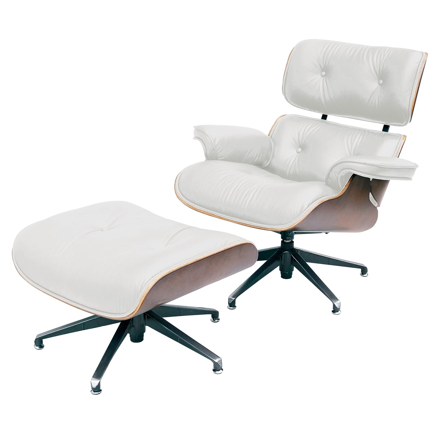 Premier Housewares Swivel Chair and Footstool Leather Charles Eames