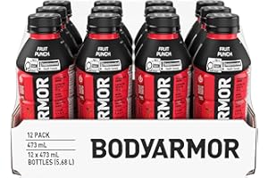 BODYARMOR SuperDrink Fruit Punch, 473 mL Bottles (12 Pack) – Sports Hydration Drink with Coconut Water, Potassium-Packed Elec