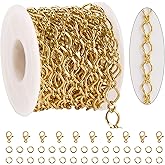 KYUNHOO 5 Meters Gold Chain for Jewelry Making Soldered Rhombic Chain Link Gold Plated Stainless Steel Chains on Bulk for Chain Jewelry DIY