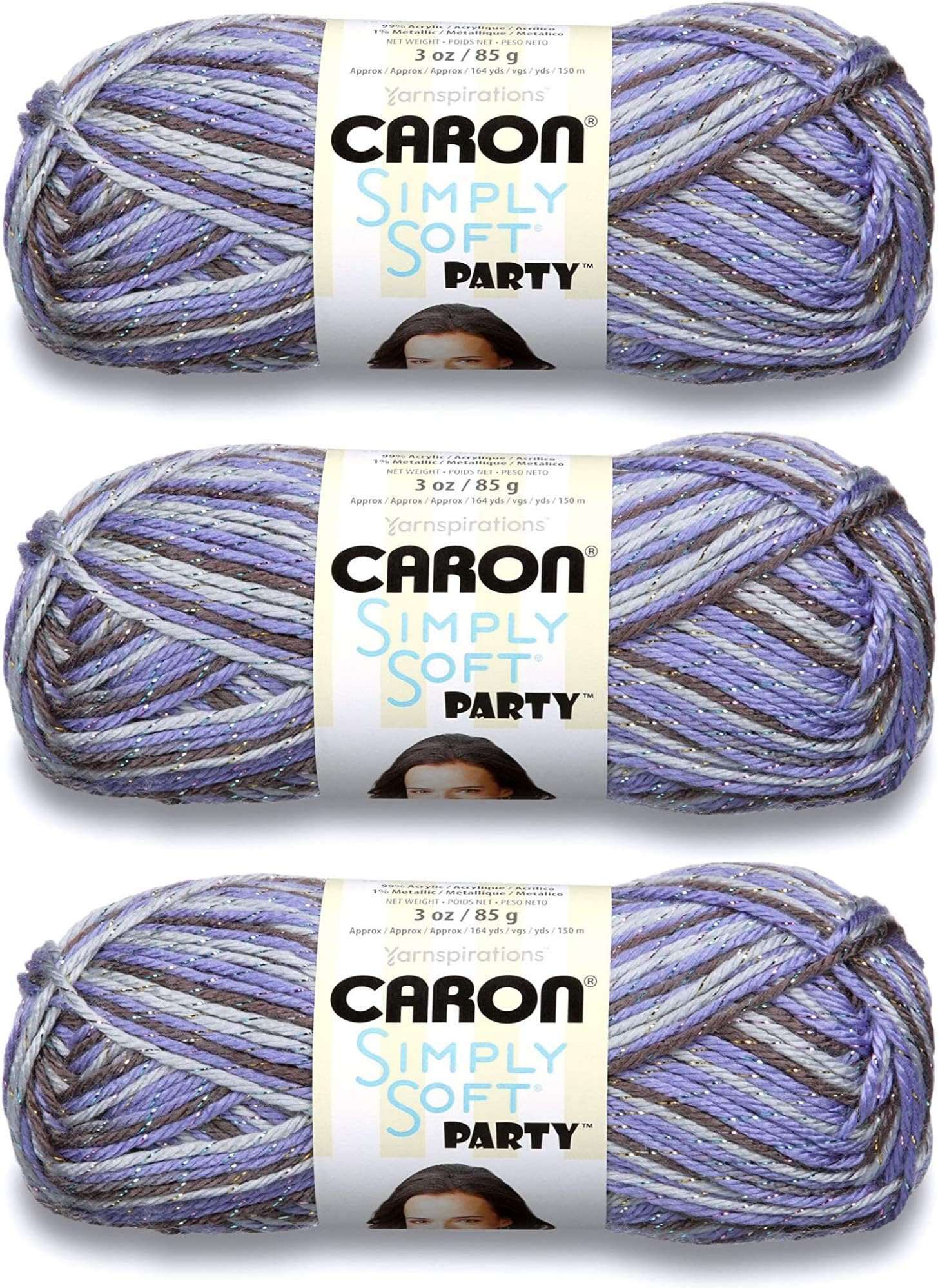 Caron Simply Soft Party Yarn (3-Pack) Violet H97PAR-21