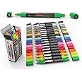 Acrylic Markers, Paint Pens Assorted Vibrant Markers for Rock Painting, Canvas, Glass, Mugs, Wood, Ceramic, Fabric, Metal, Scrapbooking. Non Toxic, Quick Dry, Multi-Surface, Lightfast (MEDIUM)