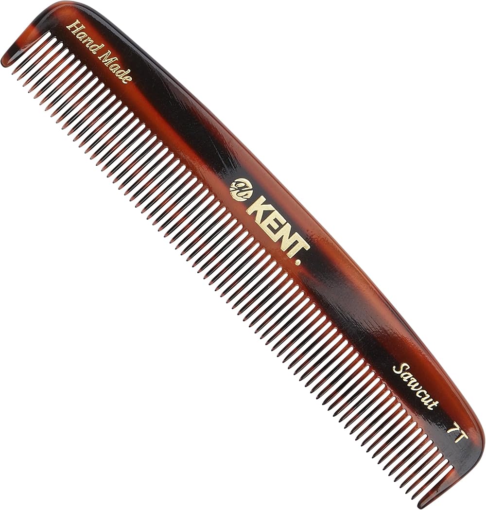 KENT Handmade Comb Small Size Coarse Fine Teeth Cellulose Acetate Gentle
