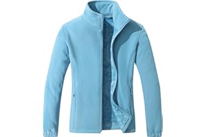 GIMECEN Women's Full Zip Polar Soft Fleece Jacket Warm Winter Coat With Zipper Pockets Long Sleeve Thickened Outerwear