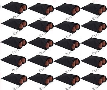 Fanaticism 20 Stück Schuhbeutel mit Zugband, 39*30cm, Schwarz