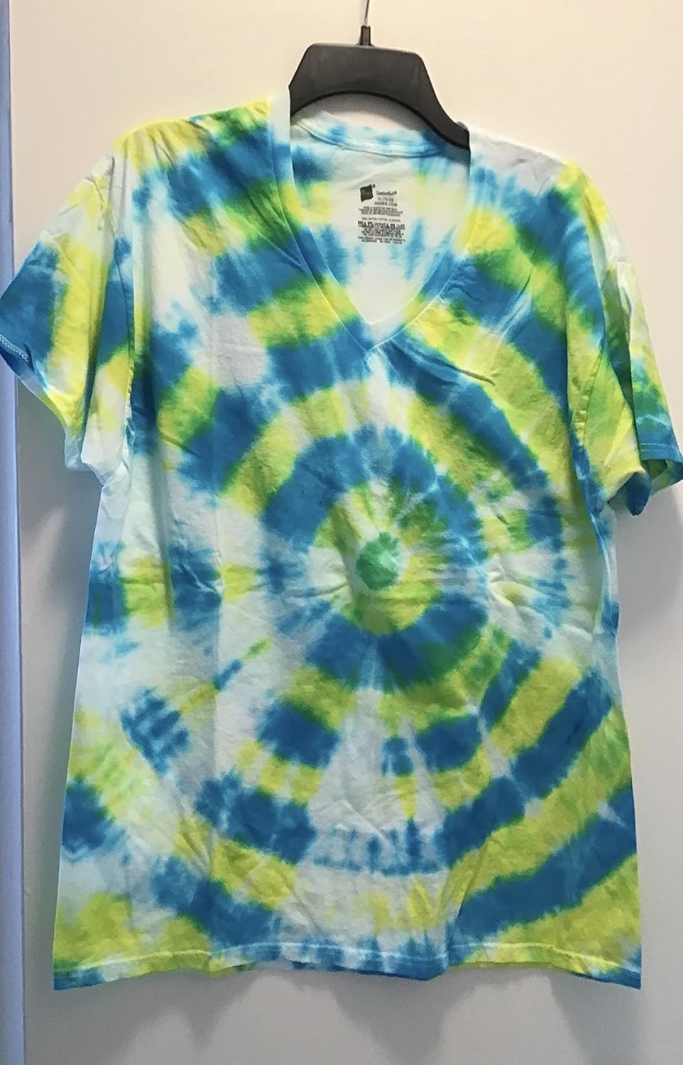 Tie Dye VNeck TShirt Size XLarge (Blue and Yellow
