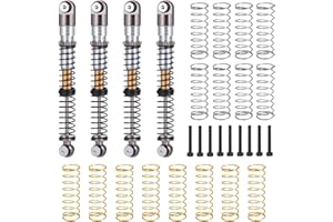 AXSPEED Metal 53mm Skocks Kit RC Crawler Long Shocks Absorber Damper for 1/24 Axial Scx24 Vehicle Deadbolt C10 AXI00005 AXI00006 (Titanium)