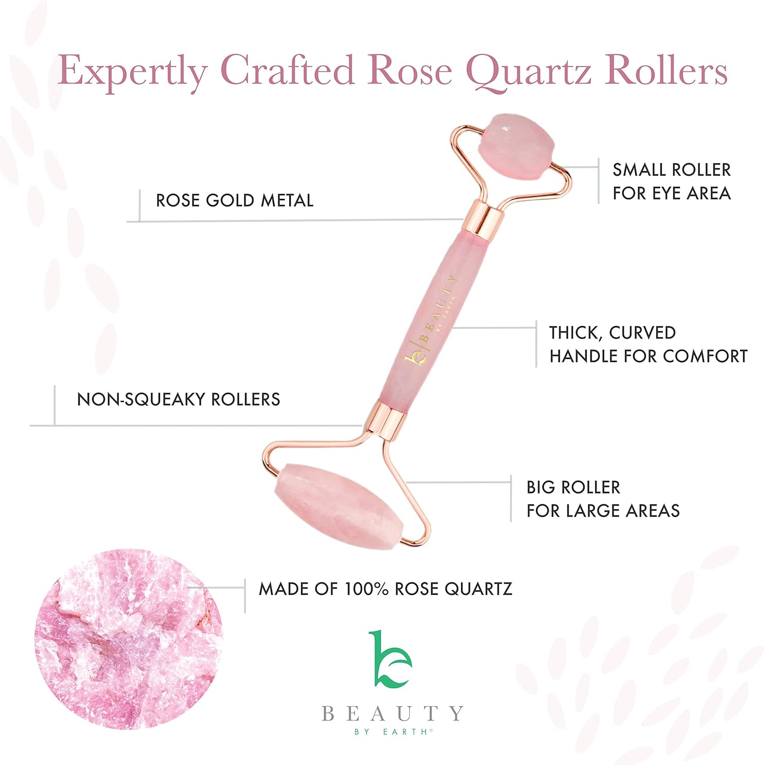 Rose Quartz Facial Roller - Best Face Roller and Skincare Tool for Facial Massage, Quality Pink Stone Face Roller Great for Skin on Face and Neck in Magnetic Gift Box: Beauty