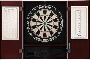 Viper by GLD Products Metropolitan Solid Wood Cabinet & Sisal/Bristle Dartboard Play-Ready Bundle