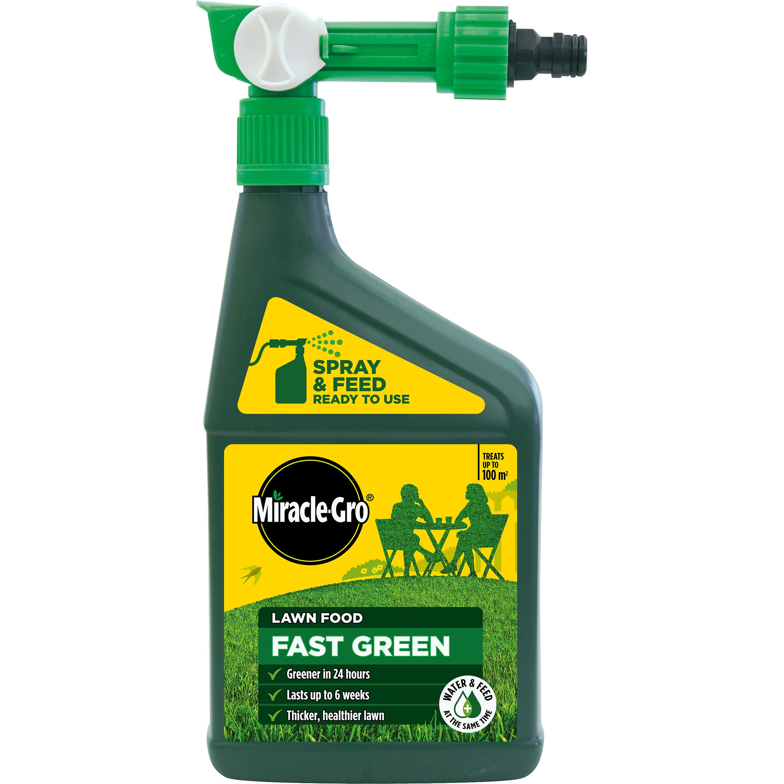 Miracle-Gro EverGreen Fast Green Spray & Feed, Liquid Lawn Food, 1 Litre