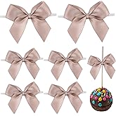 AIMUDI Dusty Rose Satin Bows 2" Satin Bow for Gift Wrapping Small Bows with Twist Ties Premade Ribbon Bow for Crafts Cake Pop Treat Bags Wedding Bridal Shower Birthday Party Decoration, 50 PCs