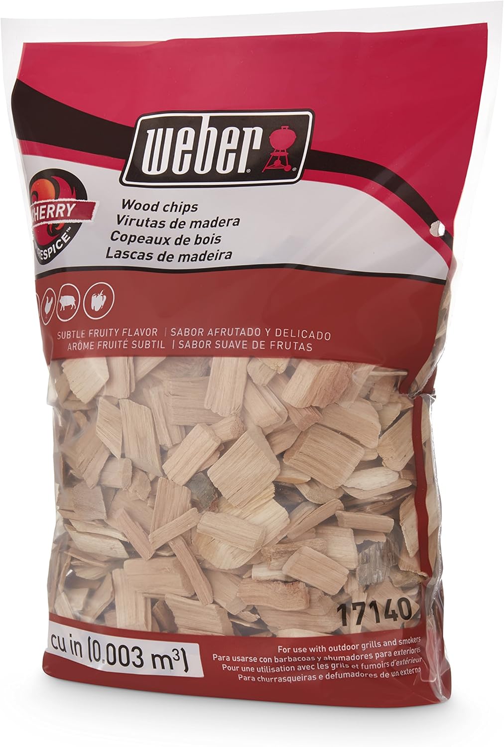Weber Cubic Meter Stephen Products 17140 Cherry Wood Chips, 192 cu. in. (0.003 cub, 2 lb : Garden & Outdoor