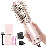 Dual Voltage Travel Hair Dryer Brush,110-240V Small Blow Dryer Brush | with European Plug Adapter,4 IN 1 Round Brush Blow Dryer for Women,2 Inch Mini Hot Air Brush for Short Hair,Volumizer