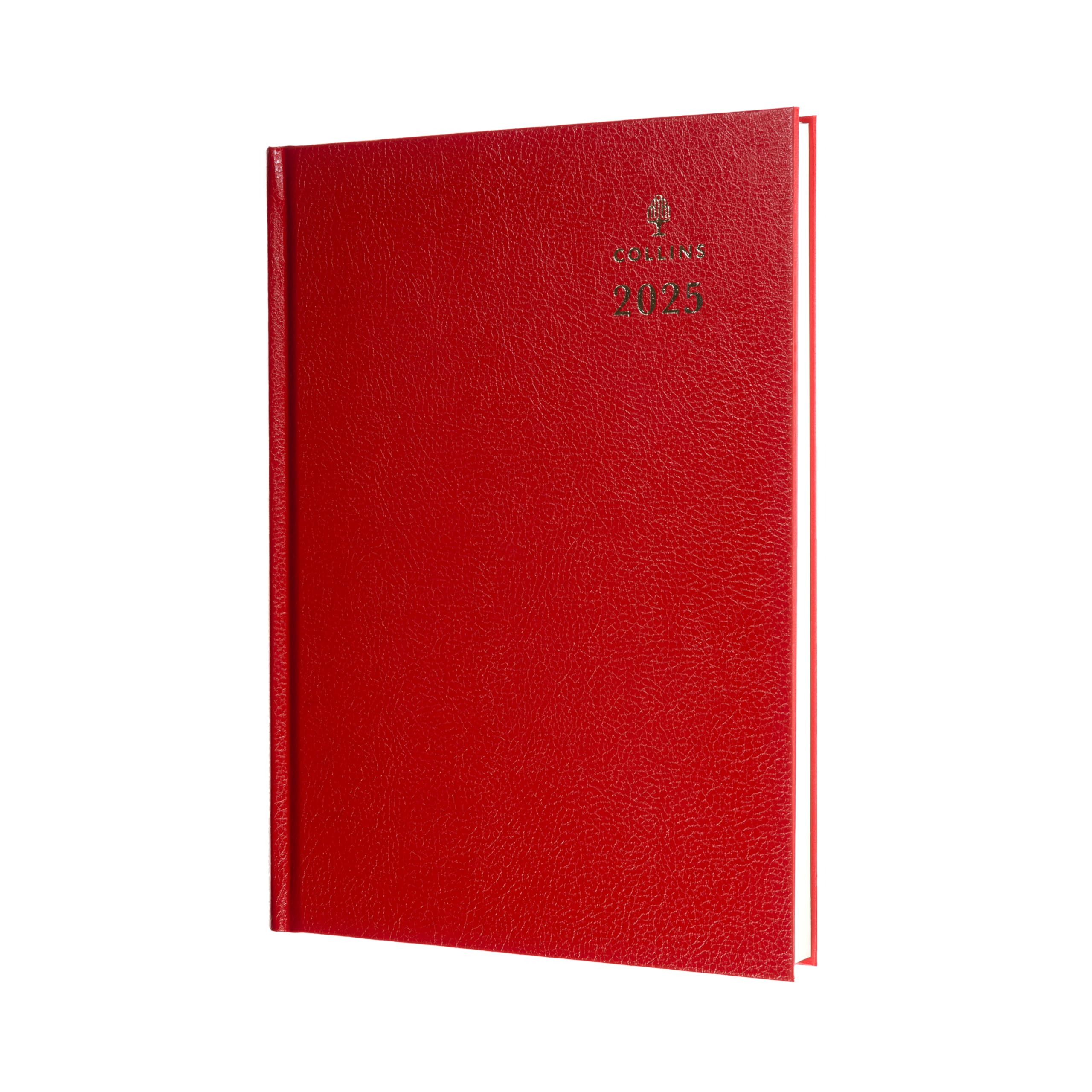 Collins Standard Desk 2025 Diary for Professionals - A5 Day to a Page Business Diary - Red - (52.15-25) - Premium Business Planner with Hardback Leathergrain Covers
