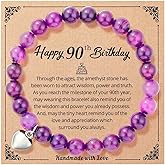 Ralukiia 30th/40th/50th/55th/60th/65th/70th/75th/80th/90th Birthday Gifts for Her, Bead Bracelet for Women with Meaningful Message Card & Gift Box