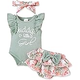 Doresbebe Newborn Baby Girl Clothes Infant Outfits Summer Shorts Set Floral Romper+Cute Baby Skirt +Headband