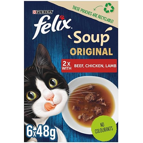 Felix Soup Farm Selection Wet Cat Food 6x48g (pack of 8)