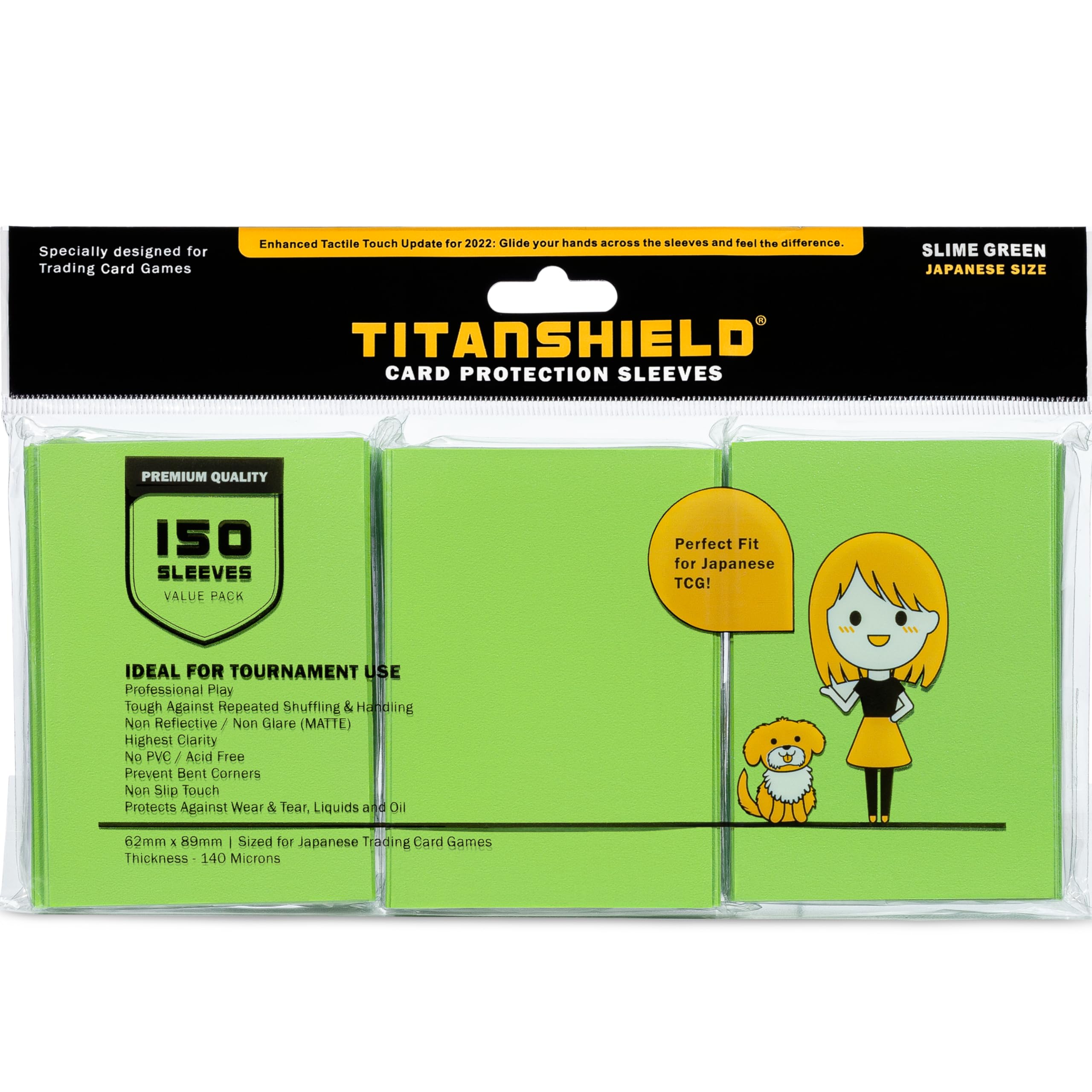 TitanShield (150 buste/verde melma) piccole dimensioni giapponesi carte da scambio carte protettive compatibile con Yu-Gi-Oh!, Cardfight!! Vanguard & Photocards — image 1