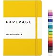 PAPERAGE Dotted Journal Notebook, (Yellow), 160 Pages, Medium 5.7 inches x 8 inches - 100 gsm Thick Paper, Hardcover
