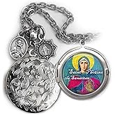St. Photina The Samaritan Locket Necklace, Patron Saint Confirmation Gift, Italian Charms, Catholic Jewelry