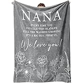 Nana Gifts, Valentines Day Gifts for Nana, Nana Birthday Gift from Grandkids, to My Nana Grandma Soft Throw Blanket 50" x 60", Grey