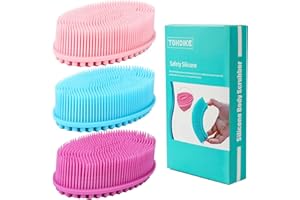 TDHDIKE Silicone Body Scrubber Loofah - Set of 3 Soft Exfoliating Body Bath Shower Scrubber Loofsh Brush for Sensitive Kids Women Men All Kinds of Skin
