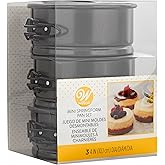 Wilton 4-Inch Mini Springform Pans for Mini Cheesecakes, Pizzas and Quiches, 3-Piece Set, Steel