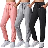 Auranso Girls Joggers 3 Pack Quick Dry Casual Sweatpants Kids Athletic Lounge Joggers Boys Active Running Pants with Pockets
