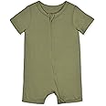 Gerber Unisex Baby Buttery Soft Short Sleeve Romper with Viscose Made from Eucalyptus