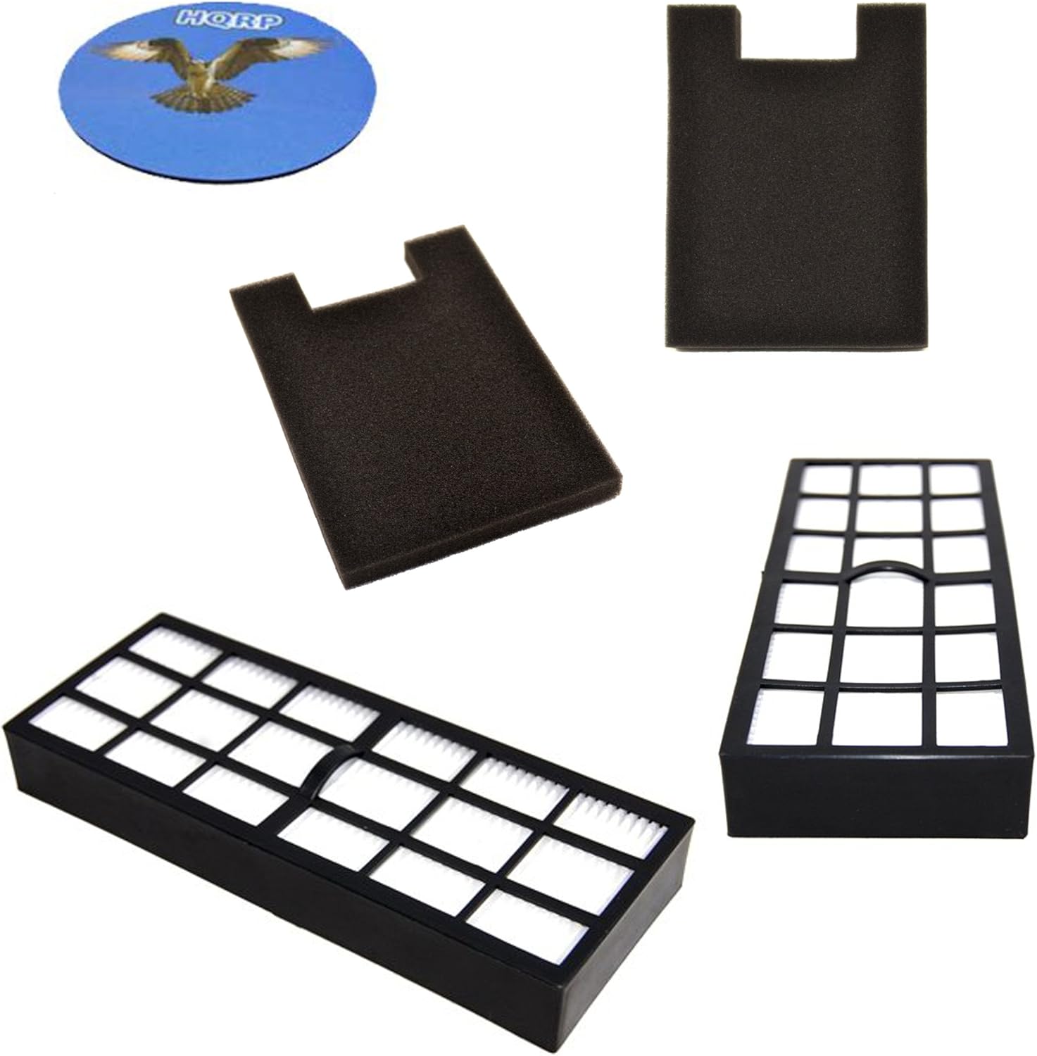 HQRP 2-Pack Filter Kit for Eureka 2950/2960 / 2990 Series Bagless Upright Vacuums, HF-7 & DCF-16 Replacement Coaster