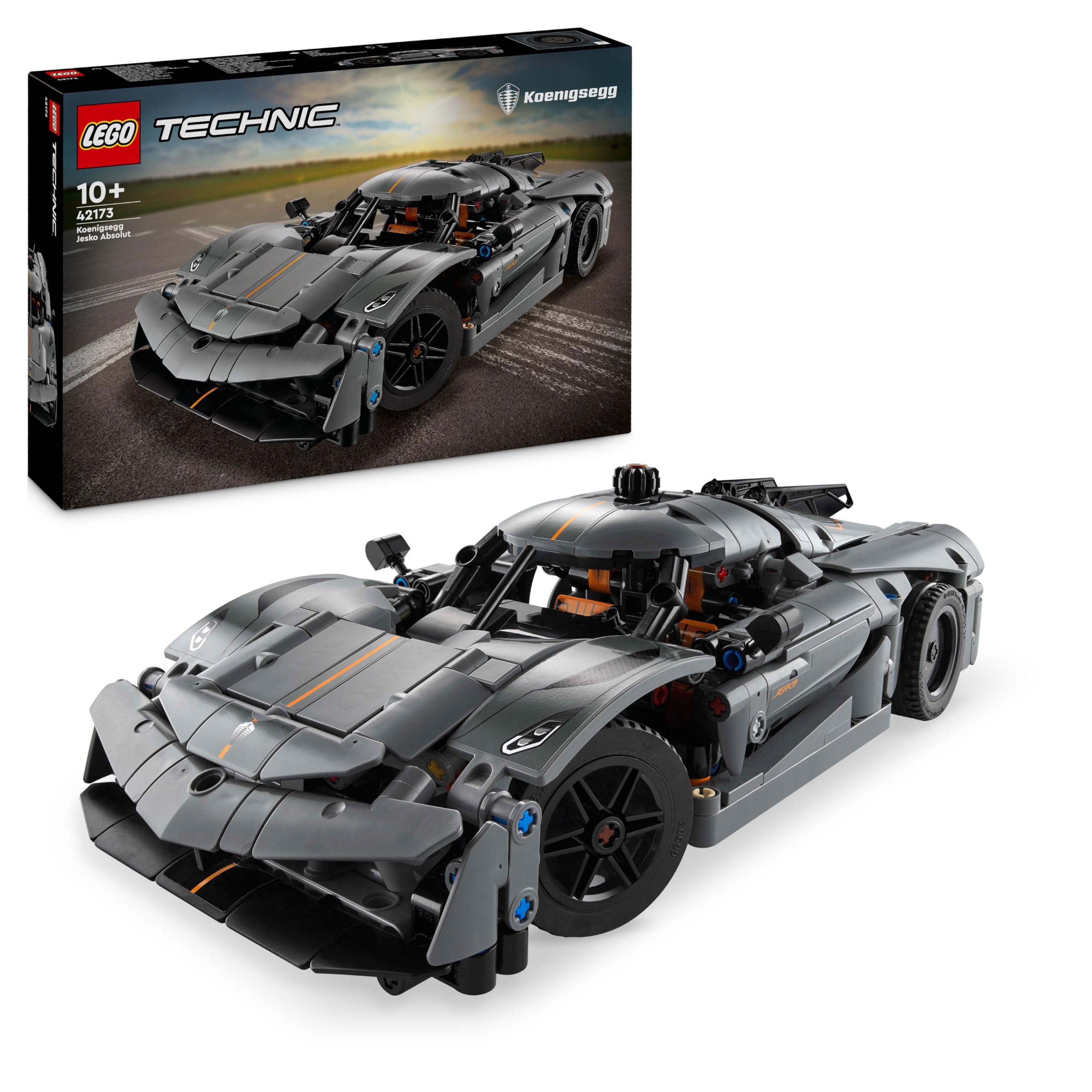LEGO Technic Koenigsegg Jesko Absolut Super Sports Car in Grey, Construction Toy for Boys and Girls, Toy Car for Children, Gift for Car Fans, Decoration for the Children's Room, 42173