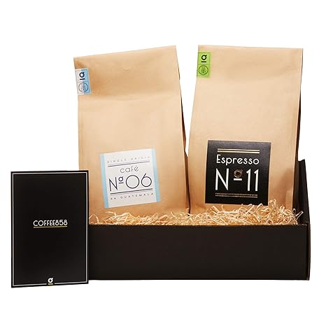 Kaffee Geschenk-Set von Coffee858 – Arabica aus Guatemala und Brasilien – Perfekt für die Zubereitung im Vollautomaten – Perf