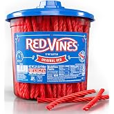 Red Vines Licorice Candy Original Red Flavor Soft Chewy Candy Twists, Red Licorice 3.5 Lb Jar