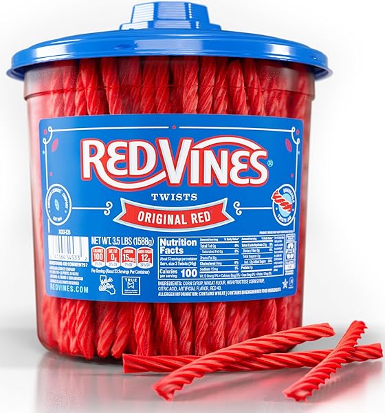 RED VINES LICORICE CANDY ORIGINAL RED FLAVOR SOFT...