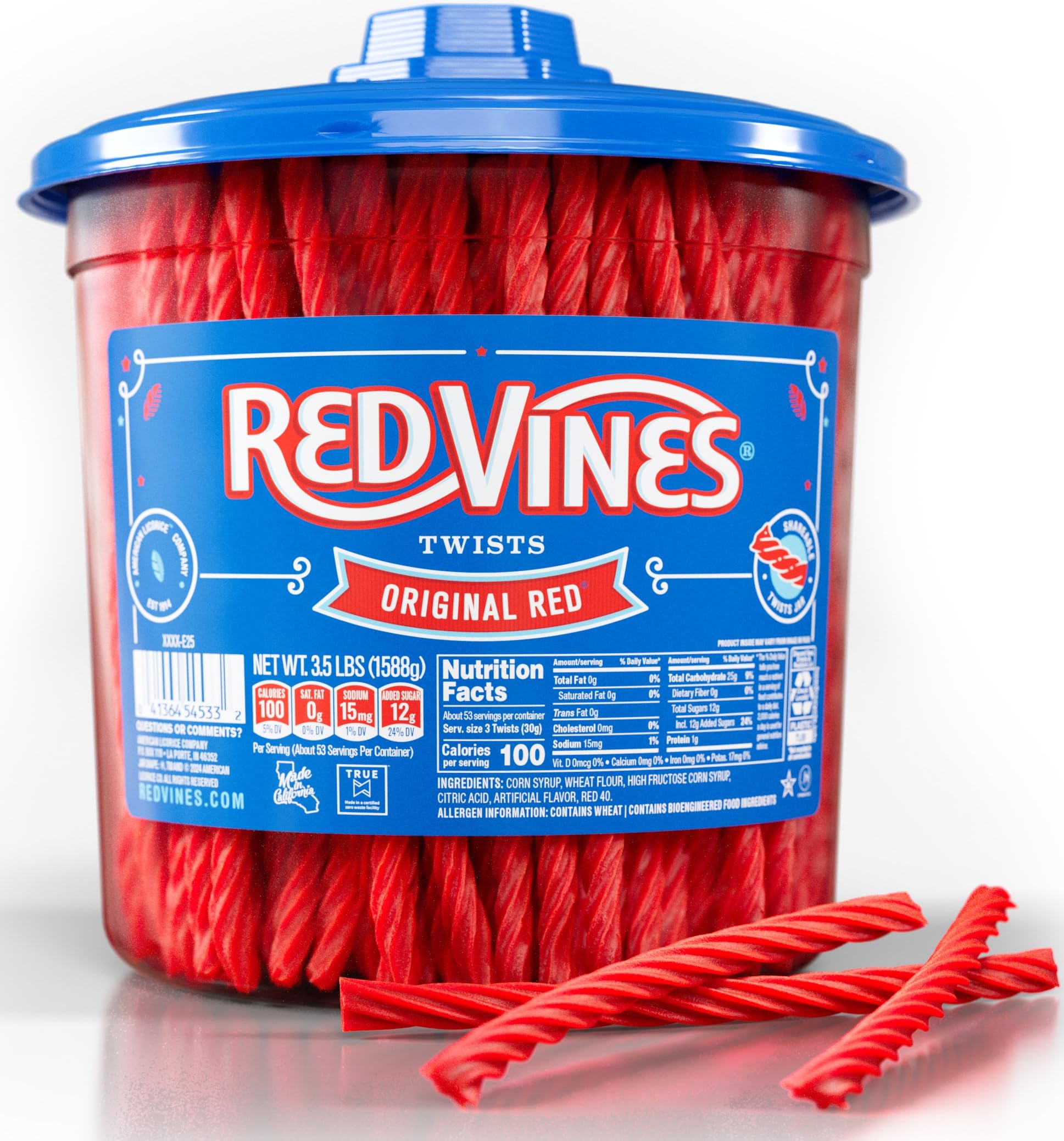 Red Vines Licorice Candy Original Red Flavor Soft