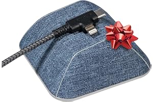 Smartish® Magnetic Cord Holder - Cable Wrangler Organizer with Magnet Clips for Charger Management on Desktop, Nightstand, or Side Table for All Cables, USB-C, Lightning Cables - Blue Jeanie