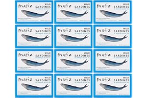 Matiz Sardines in Olive Oil, 4.2 Ounce Can (Pack of 12) Spanish Gourmet Wild Caught Natural Fish for Tapas, Snacks, or Meals,