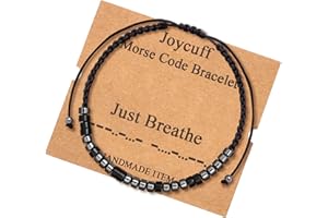JoycuFF Inspirational Morse Code Bracelets for Men Women Mothers Day Fathers Day Birthday Christmas Gifts for Mom Mother Father Daughter Aunt Grandmother Jewelry Cord Wrap Memorial Graduation