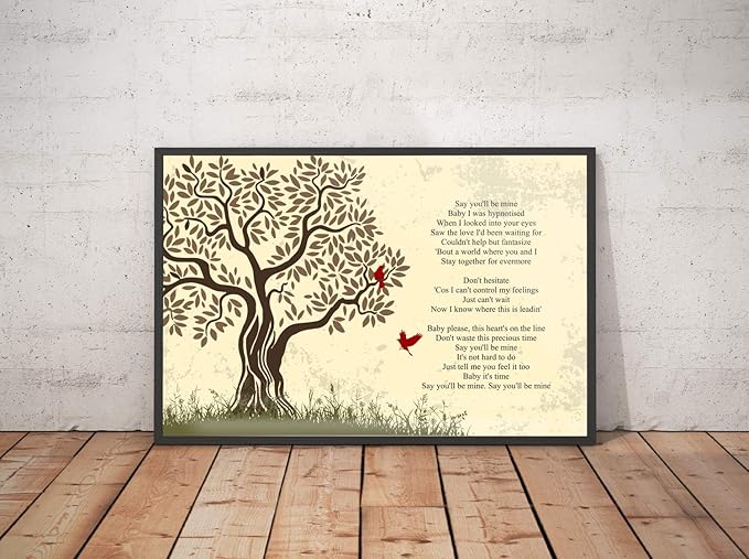 Amazon Com Kodora Say You Ll Be Mine Song Lyrics Tree Birds Landscape Poster Print Wall Art 18 X 12 Posters Prints amazon com