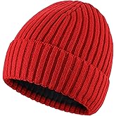 Connectyle Fleece Lined Cuffed Beanie Hat for Men Women Knitted Winter Wool Beanies Skull Cap Warm Watch Hat