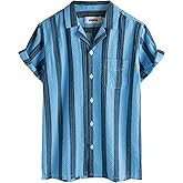 VATPAVE Boys Button Down Shirt Short Sleeve Casual Hawaiian Shirt Cuban Collar Summer Beach Shirts with Pocket