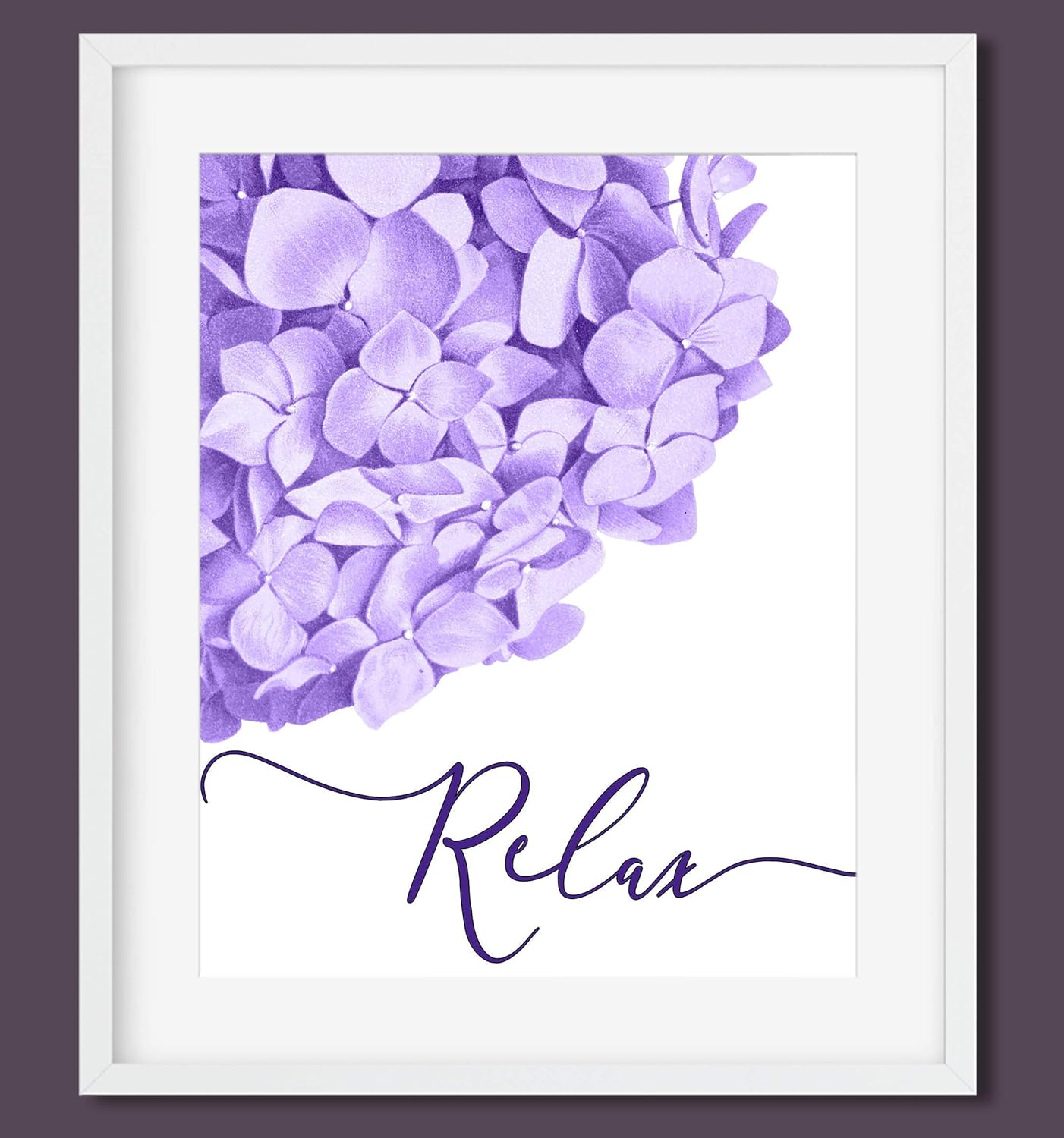 Purple Flower Art Pictures Relax Soak Unwind Breathe Bathroom Decor Sets Floral Artwork For Bath Set Of 4 Prints Purple Bathroom Wall Decor 8x10 Unframed Prints Handmade Products Manasquash Co Nz