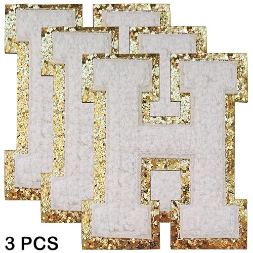 3-Pack Black Glitter Chenille Letter Patches - Iron-On SPRT Letters, 3.1 Inch Height, For Varsity & DIY - View #11