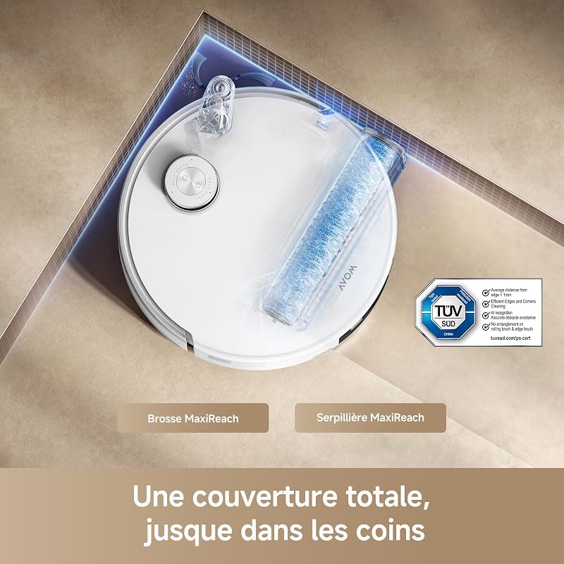 Z60 Ultra Roller SA Robot Aspirateur Laveur, Blanc