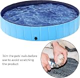 Yaheetech Foldable Pet Pool 180x30cm PVC Portable Outdoor Indoor Blue view 9