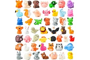 PAPPYN-A 50 Pcs Mini Resin Animal Tiny Resin Animals Figurines Bulk Miniature Little to Hide Small Animal Figures Bulk for Micro Fairy Party Favors Garden Landscape Accessories Dollhouse Crafts Decor