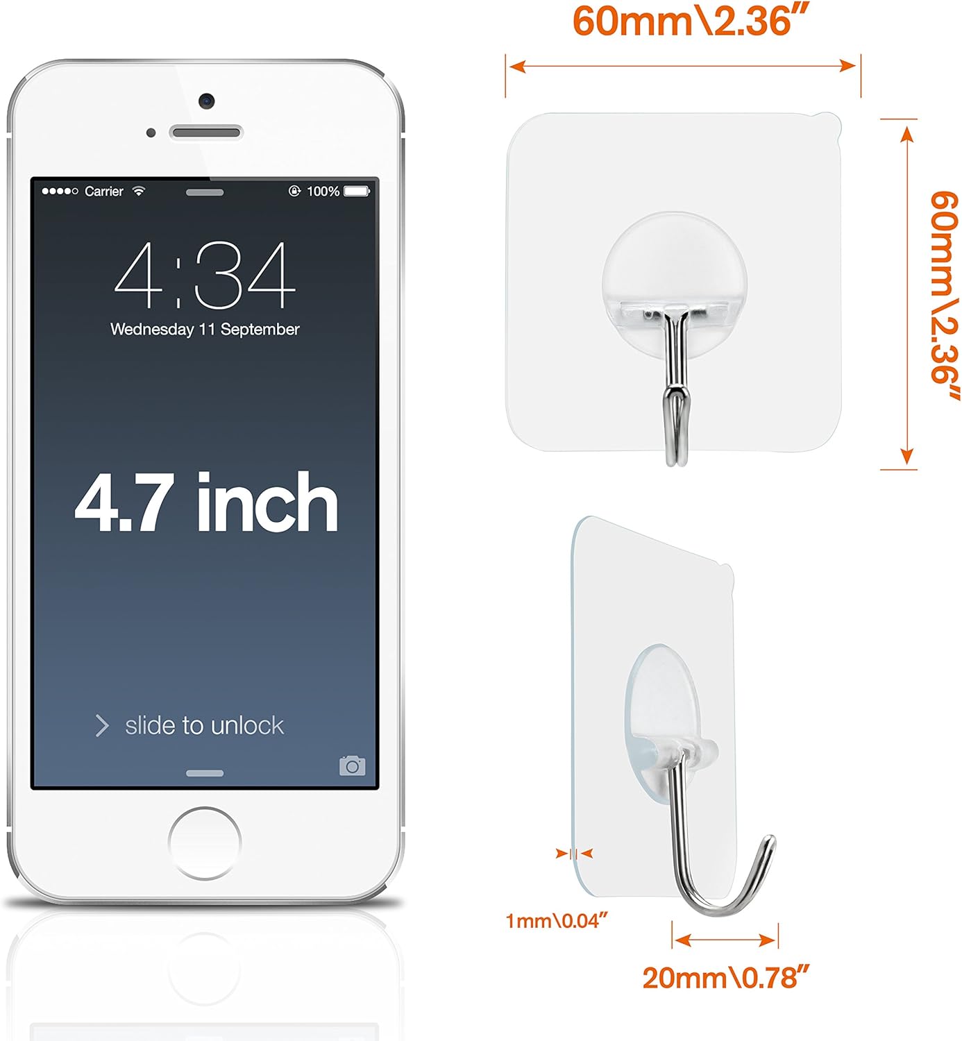 FOTYRIG Adhesive Wall Hooks Heavy Duty Wall Hangers Without Nails 15 pounds (Max) 180 Degree Rotating Seamless Scratch Hooks for Hanging Bathroom Kitchen Office-10 Packs: Home & Kitchen