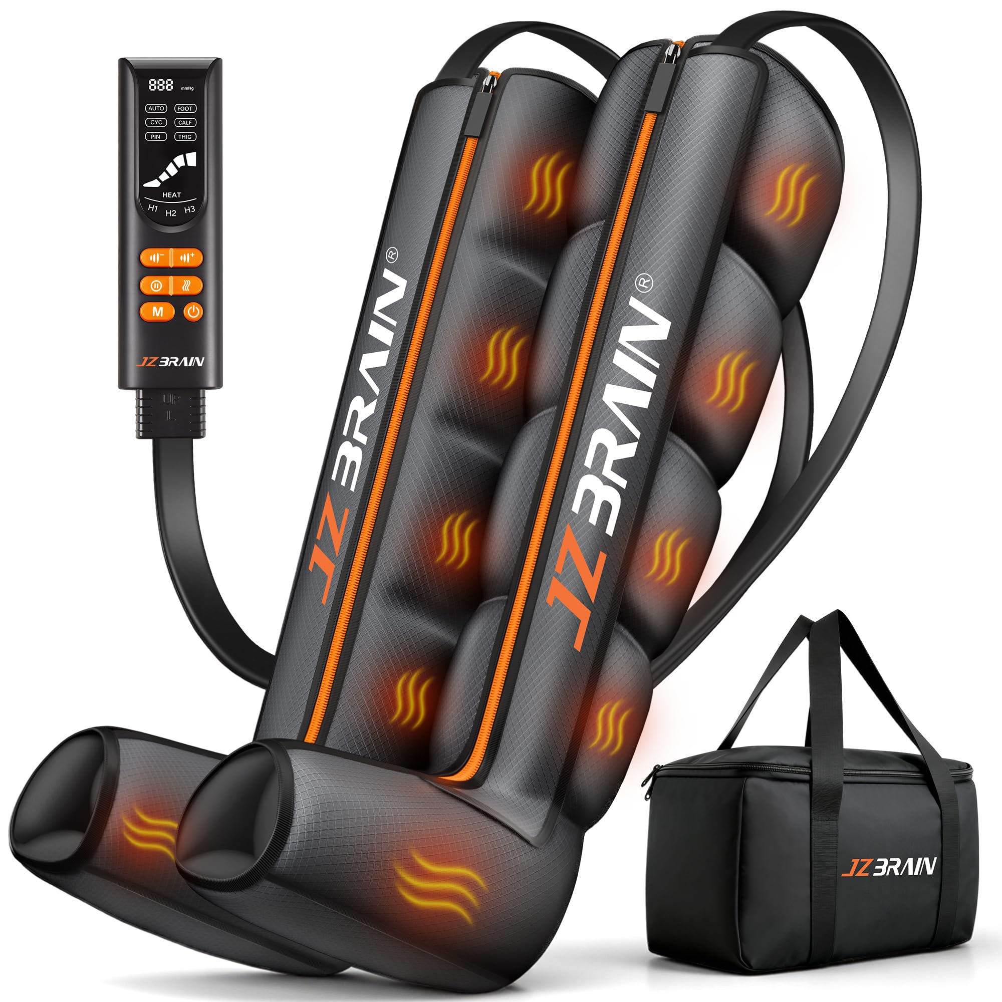 Photo 1 of JZBRAIN Air Compression Leg Recovery Boots : Sequential Full Leg Compression Massager System for Muscle Relaxation & Relief - 11 Intensity 6 Modes 3 Heat for Athletes & Gym (Small)