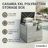 CASARIA Polyrattan Garden Cushion Storage Box 318 L Grey 75x75x70cm view 2